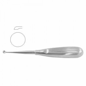 Bruns Bone Curette Round - Fig. 1 Stainless Steel, 17 cm - 6 3/4" Scoop Size 6 mm